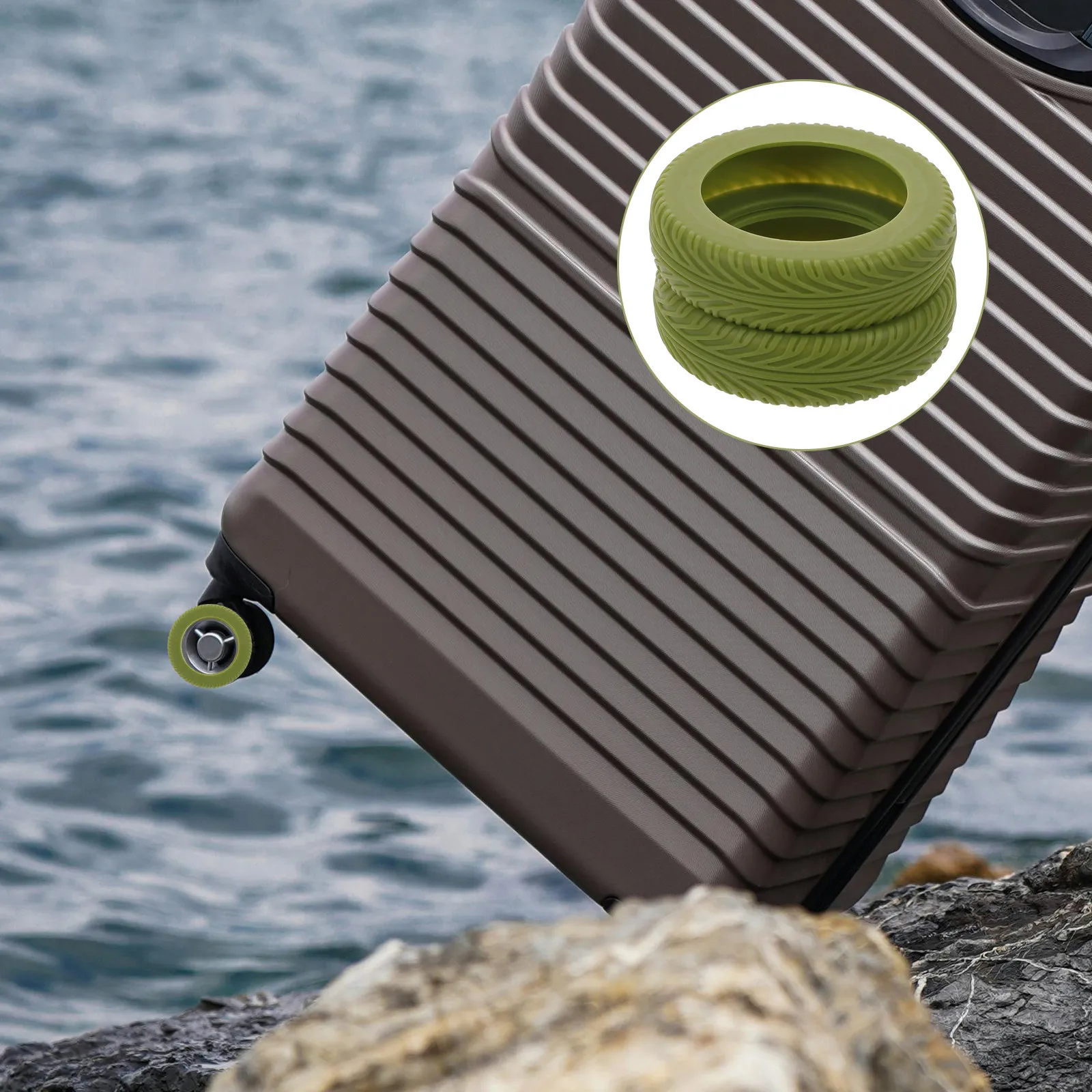 

8 шт. бесшумных универсальных силиконовых чехлов для колес чемоданов, защитные накладки для дорожных сумок, амортизирующие, шумопоглощающие