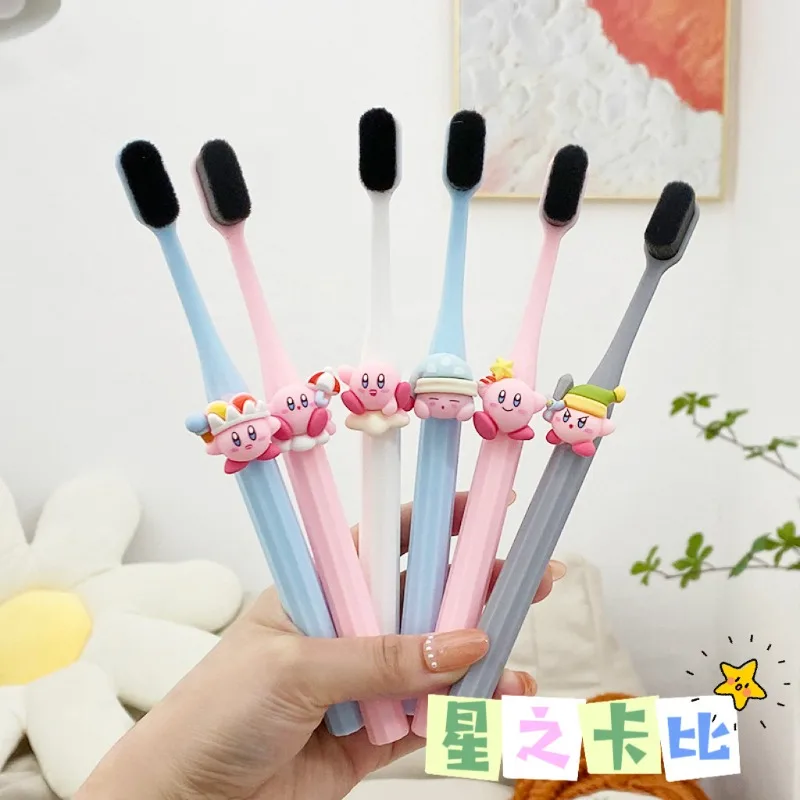 6 Styles Anime Kirby Cartoon Children Toothbrush Soft Head Cleaning Household Toothbrush Cute Men Women Oral Clean Brush Gift