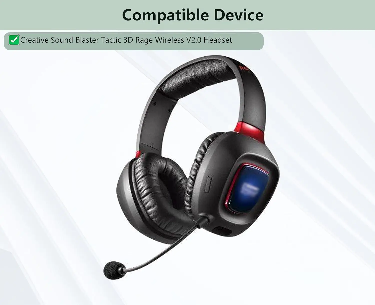 Soft Fabric Replacement Earpads Compatible with Creative Sound Blaster Tactic 3D Rage Wireless V2.0 Headphones Ear Pads Cushion