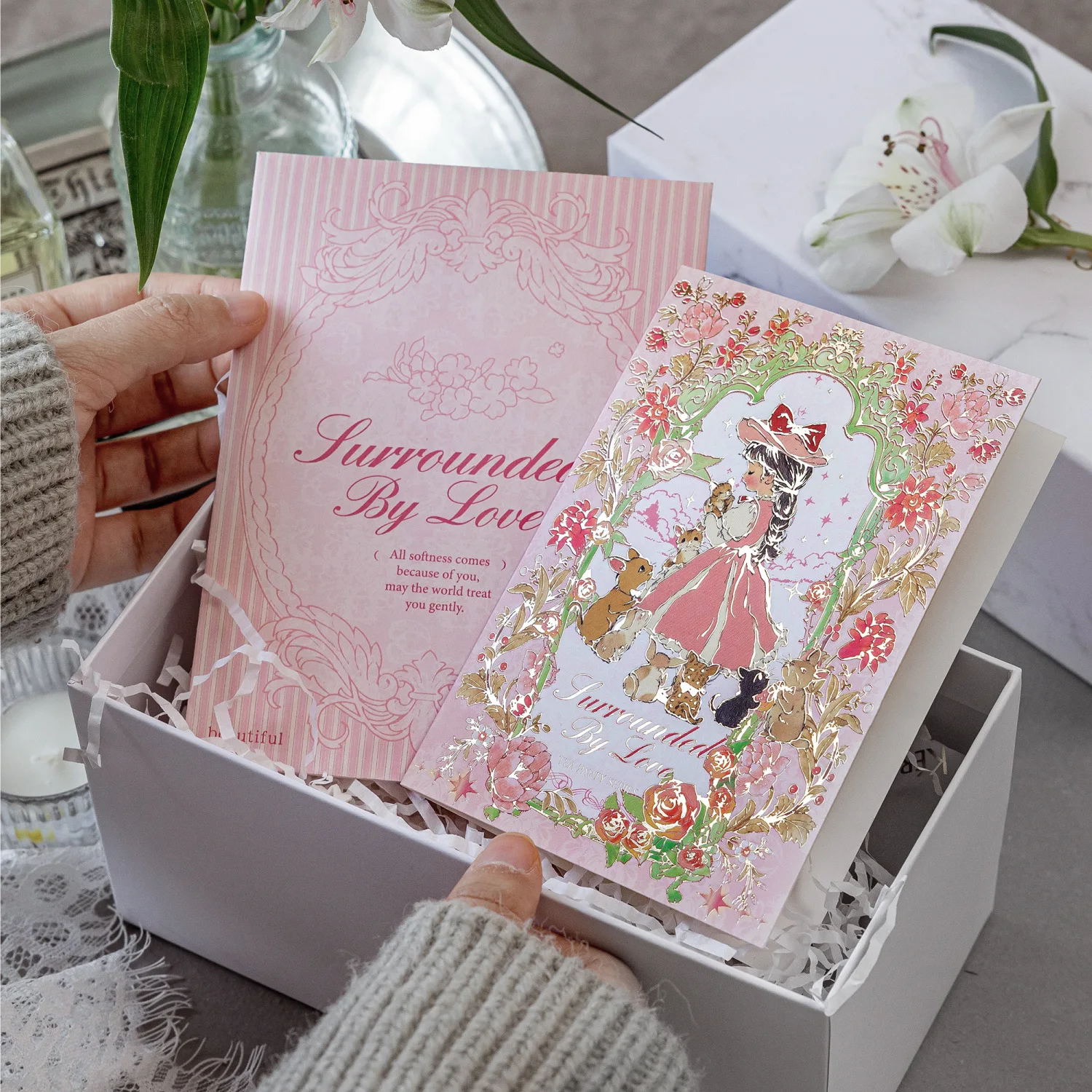 

Hot-Stamped Greeting Card & Envelope Set: Tea Party Series Birthday Greeting Cards, Gift Cards, and Stationery