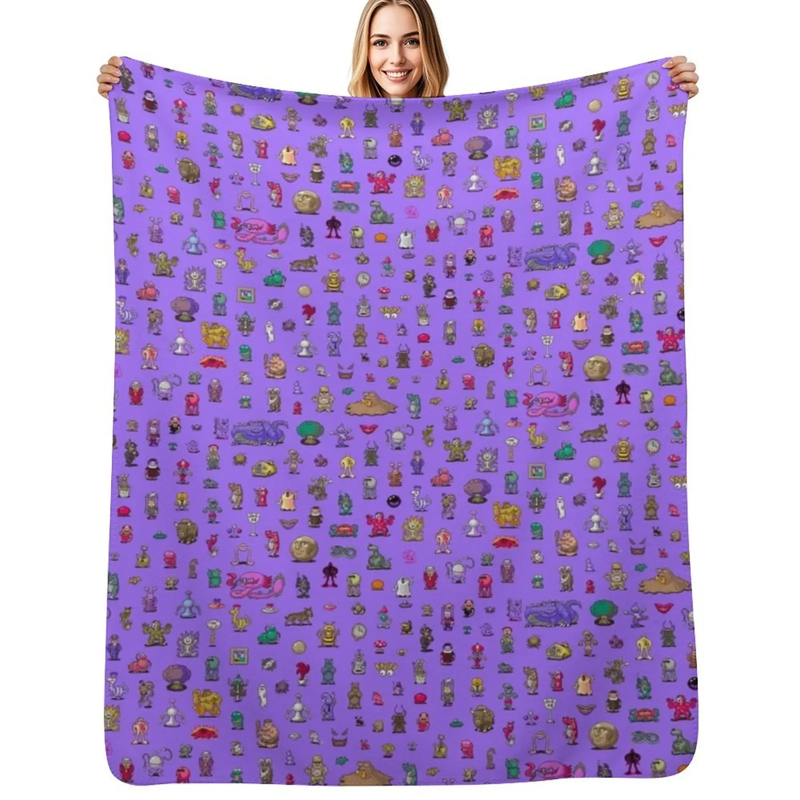 Earthbound Mega Sprite Sheet Throw Blanket Cozy Sofa Blanket for TV Watching Napping