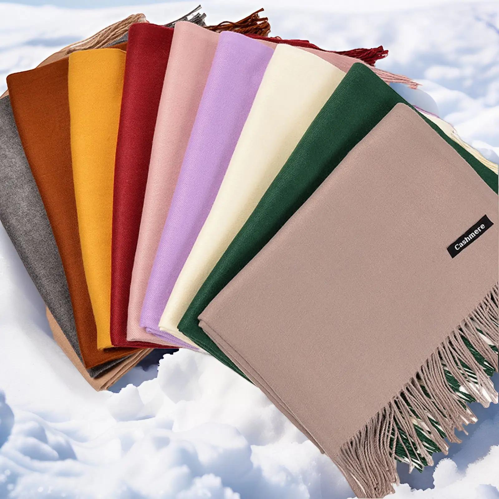 

Модный мужской шарф красного цвета, новый стиль, осенне-зимний, удлиненный, однотонный, теплый, с бахромой, из материала, похожего на кашемир, для защиты шеи.