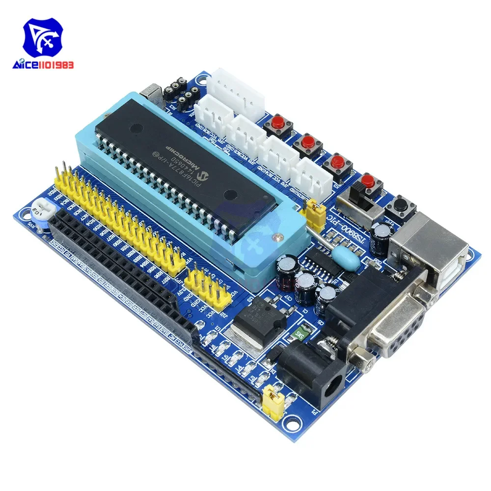 diymore PIC16F877A Development Board DC 12V JTAG Minimum System Microcontroller Module MAX3232 ISP IO ICSP Programmer Emulator