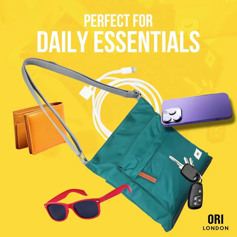 ミディアム ナイロン クロスボディ バッグ - 女性と男性向けのチャンキー ジッパー付きの小さなバッグ - ケニントン スタイル