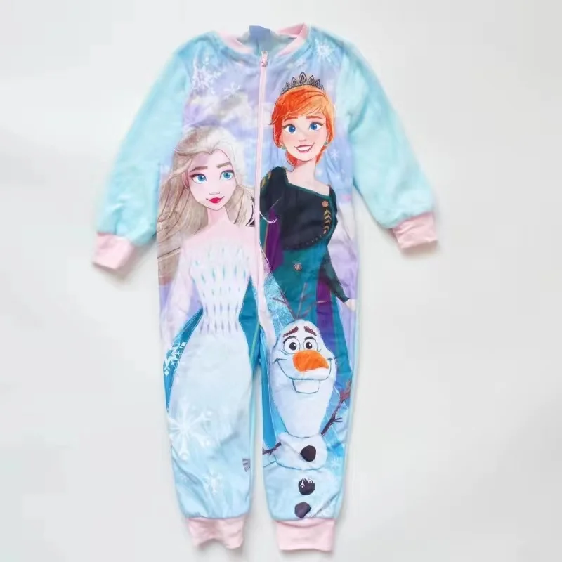 Spring Autumn Baby Rompers Boy Girl Jumpsuit Long Sleeve Cartoon Spider Man Hulk Frozen Anna Elsa Print Pajamas Kid Outfits 2-8T