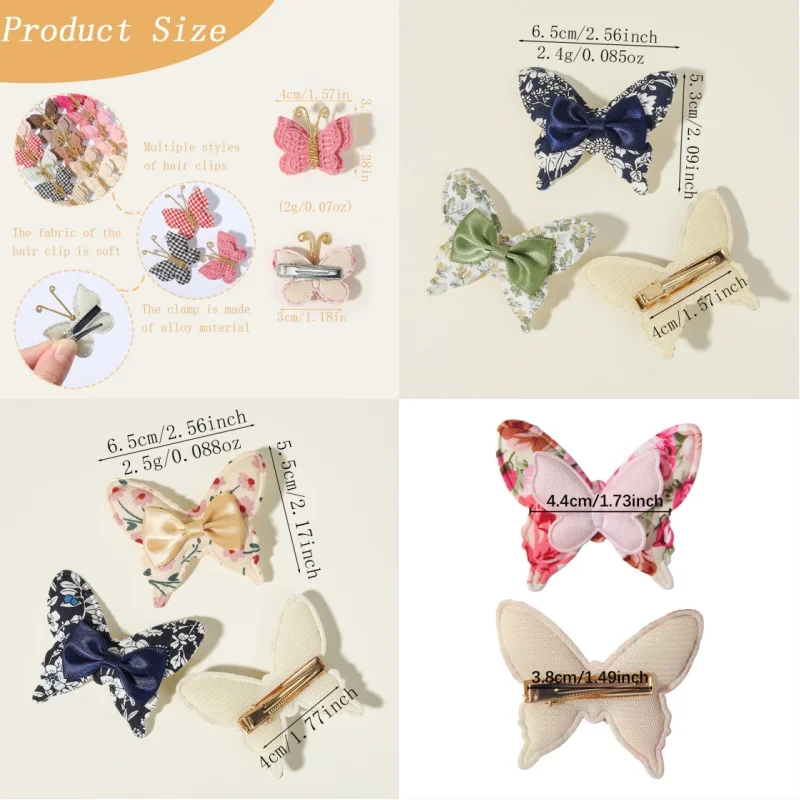 1 Set Butterfly Hair Clips 3 Styles of Butterfly Clips Children Teenagers To Decorate Wear in Daily Life Girls' Hair Accessories