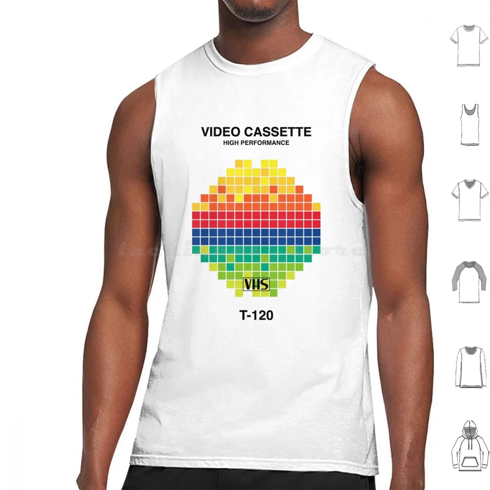 Blocky Sun Video Cassette Vhs Tank Tops Print Cotton Retro 80S Vhs Vaporwave Wave Tape Box Asthetic 90S Vintage