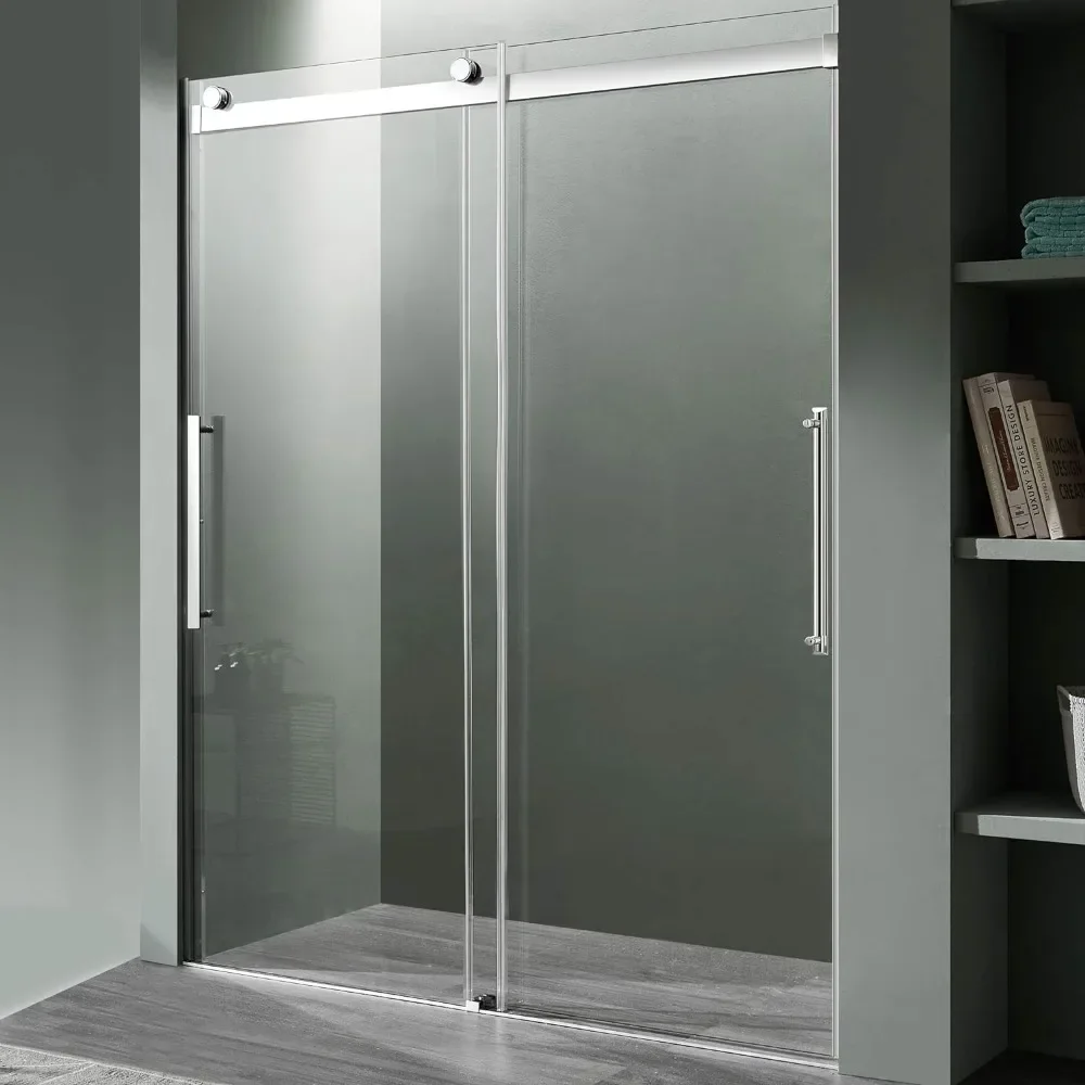 A Door in Polished Chrome Stella Water Repellent Glass Shower Door with Seal Strip Parts and Handle