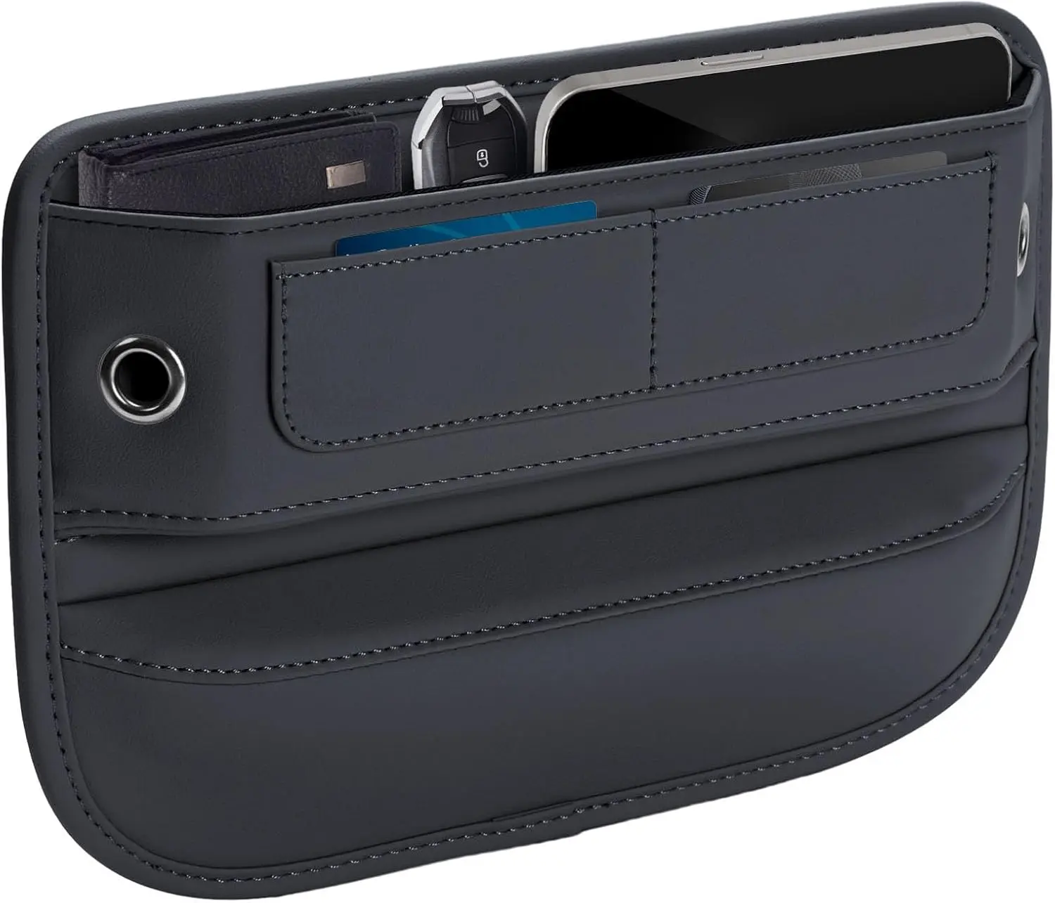 Premium Leather Car Seat Gap Filler Organizer Universal Fit Car Accessories Car Center Console Organizer with Card Slots