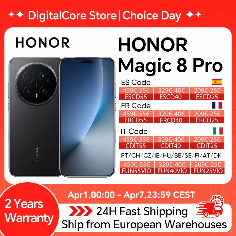 HONOR Magic 8 Pro 5G Global Version Smartphone Snapdragon 8 Elite Gen 5 200MP AIMAGE 6270mAh 100W 6.71''OLED NFC eSIM Honor