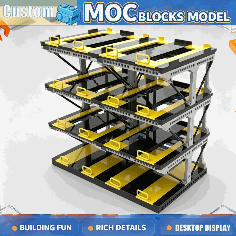 637PCS MOC Expandable Car Garage Parking Building Blocks Model DIY Assembly Creative Educational Toy Christmas Gift Collection