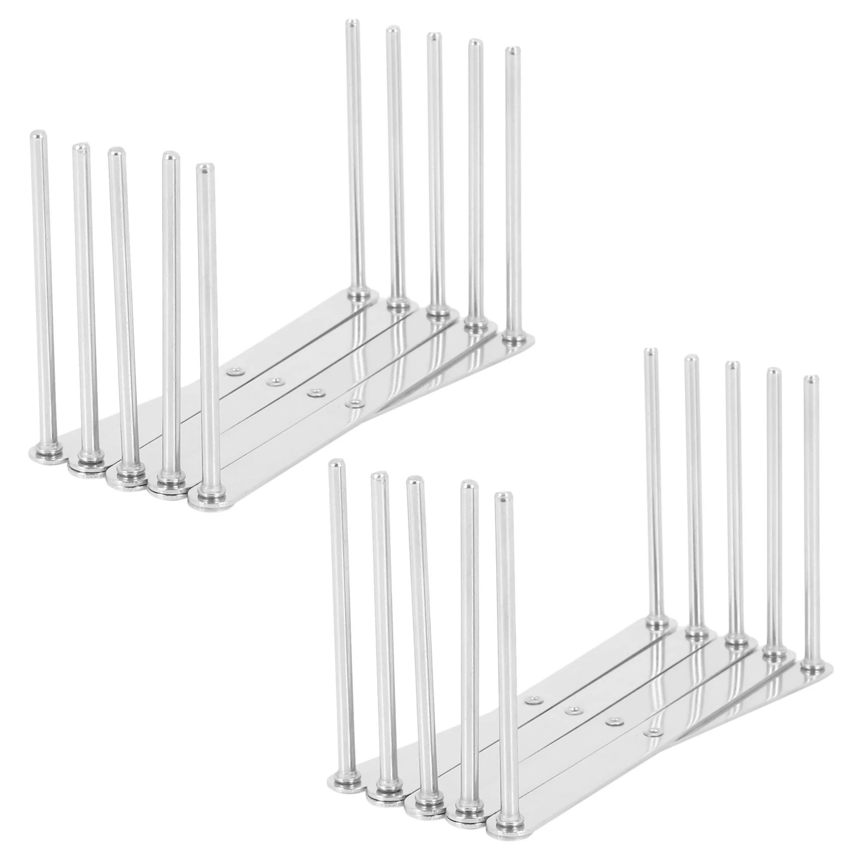 AB42-4 Pack Extendable Pot Lid Holders Steamer Rack Pans Glasses Holder Cutting Board Drying Rack For Cabinet Pantry (2Pcs)