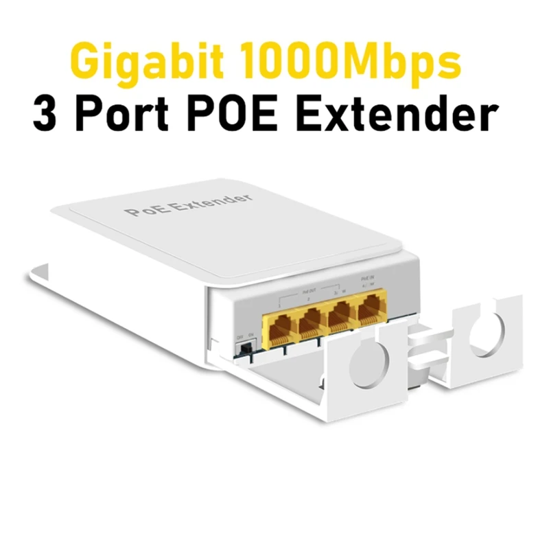 3-Port Outdoor Poe Gigabit Extender 1 In 3 Out Poe Repeater With 1000Mbps Waterproof Power And Data Transmission Easy To Use