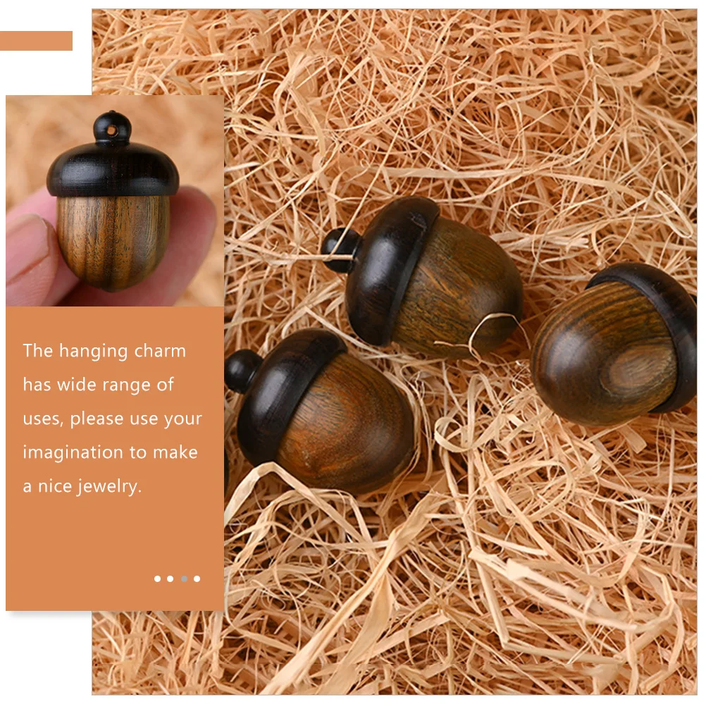 

3 Pcs Wooden Acorn Charms Color Blocked Nut Pendants for Jewelry Making Accessories Large Size Pendant naments