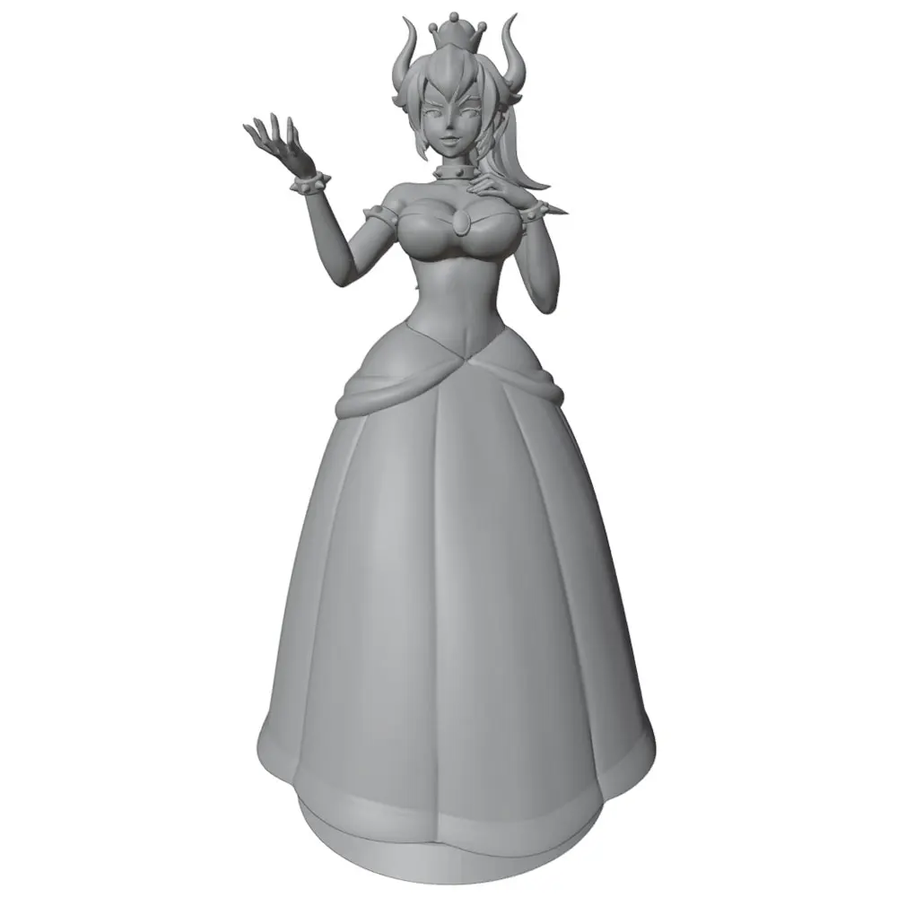 Figura anime impresa en 3D 75 mm gris, DIY sin montar y sin pintar - imagen 2