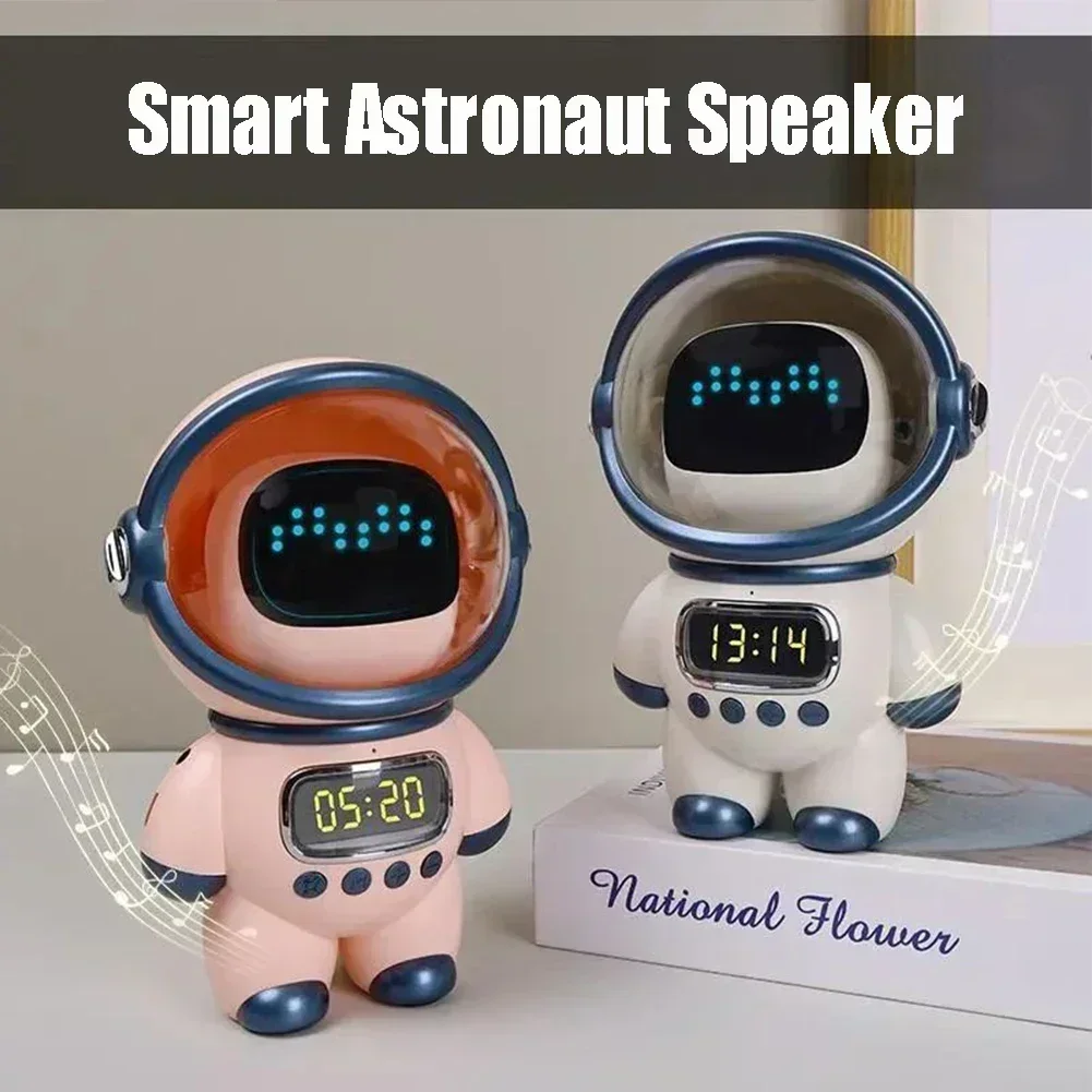 

Smart Astronaut Bluetooth- Creative Gift Portable Stereo Ai Interactive Audio compatible Speaker Mini Sound Box With Alarm Clock