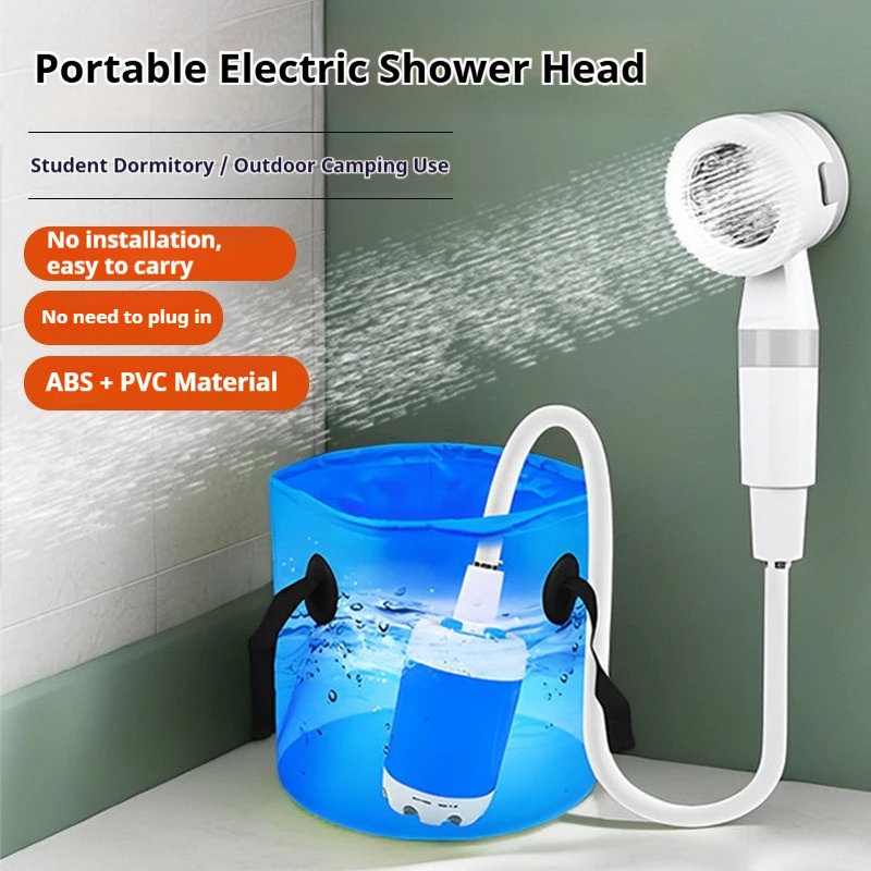 

Outdoor Portable Shower, Rechargeable Electric Shower with Digital Display Pump, Camping Wireless Shower Camping Equipment