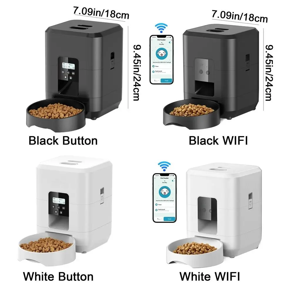 Button/WIFI Version 2L Smart Cat Feeder Timed Quantitative Automatic Dog Feeder APP Control Pet Dog Bowl For Cats Dog