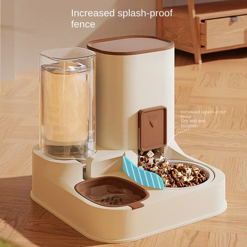 Smart Pet Feeder and Waterer, Automatic Food Dispenser and Water Bowl, Large Capacity Pet Drinking Fountain