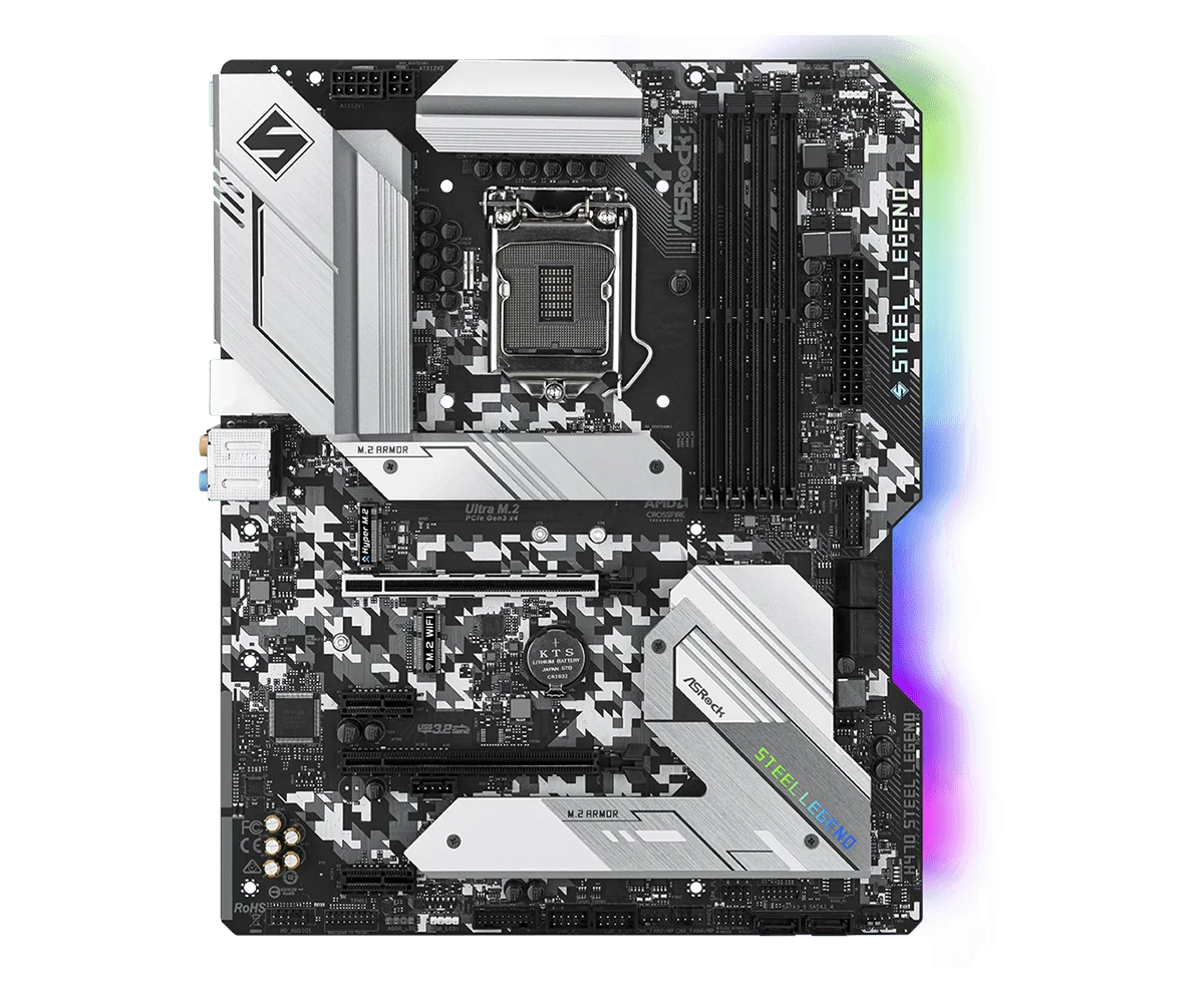 ASROCK H470 Steel Legend Motherboard LGA1200 Intel H470 DDR4 128GB M.2 ATX Support I5-11600K I3-10105 I5-10400F I5-11600 CPU