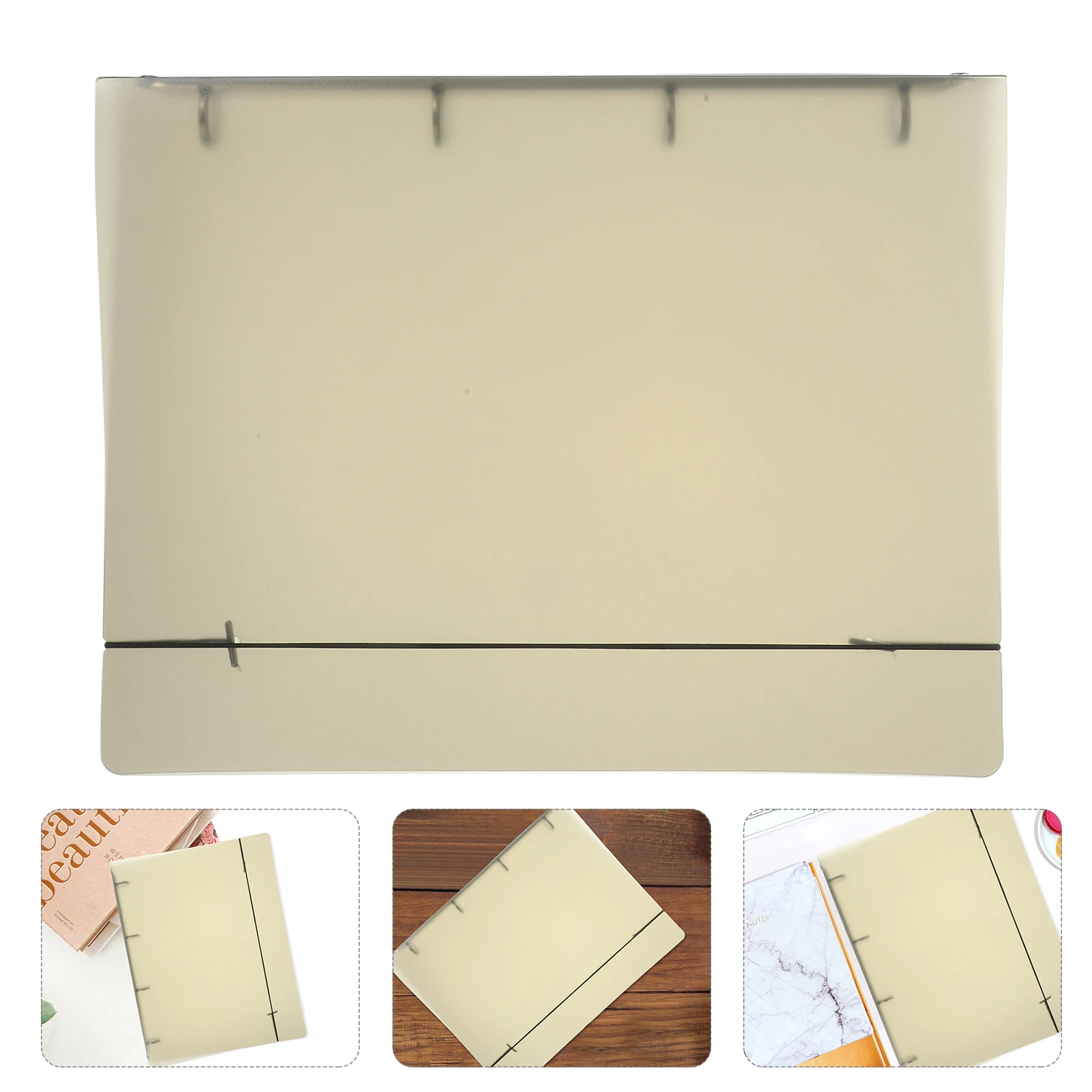

1Pc Folder Organizer A4 Transparent Frosted Pp 4-Hole File Binder Capacity 120 Sheets Document Storage Bag Receipt Organizer