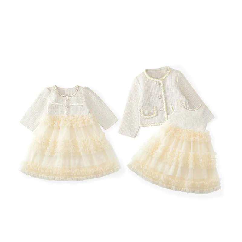 Girls' Dress Autumn New Children's Princess Dress Stylish Baby Cake Dress