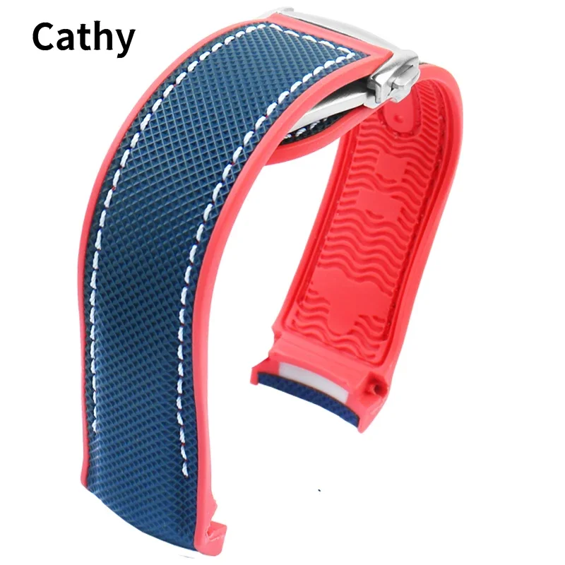 Nylon Watch Strap for Omega Seahorse 215.32 OCEAN Universe Super 600 America Cup Limited Edition Canvas Waterproof Watchband22mm