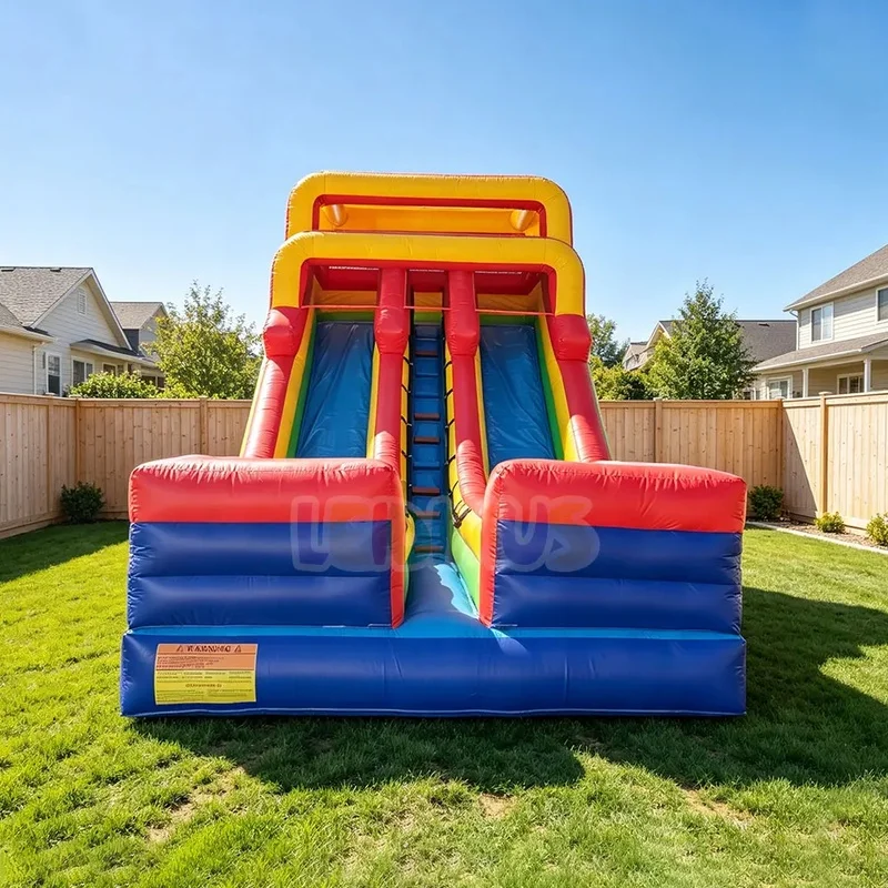 Red and Blue Outdoor Kids Water Park Bouncy Castle Inflatable Games Double Slide with Blower