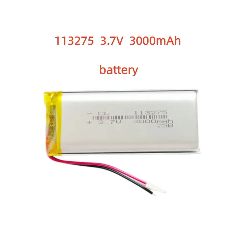 

3.7V 3000mAh Lithium Polymer LiPo Rechargeable Battery 113275 Cells For LED light heater fingerprint lock lithium battery cell