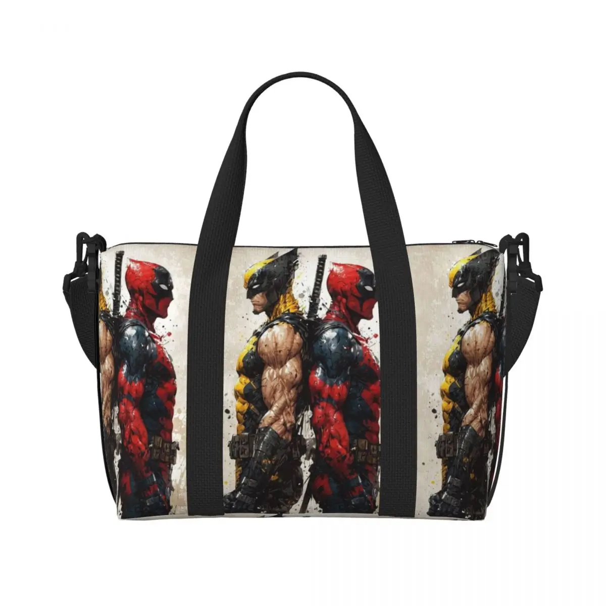 

Custom Wolverine Beach Tote Bag for Women Extra Large Gym Carry On Classical Film Travel Shopping Bags