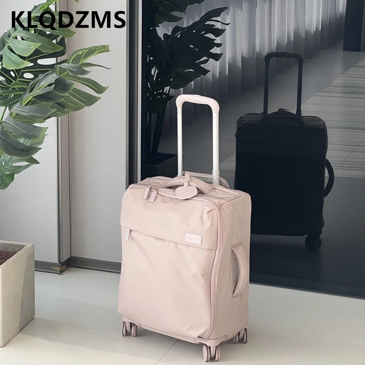 KLQDZMS 24 Inch High-quality Suitcase Ultra-light Trolley Case Nylon Anti-scratch Boarding Box Universal Wheel Rolling Luggage