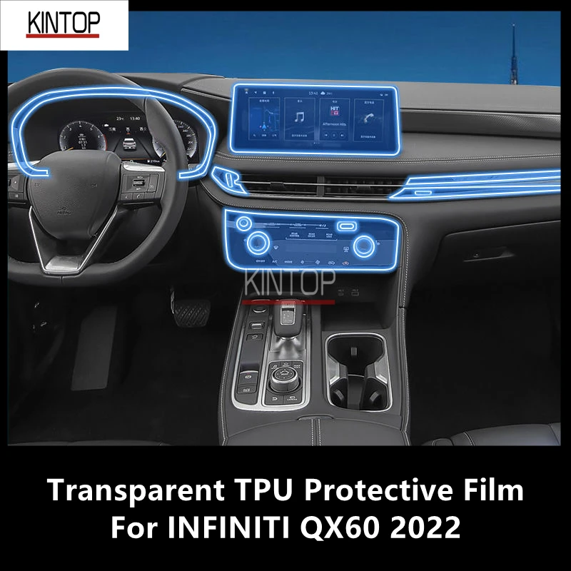 

For INFINITI QX60 2022 Car Interior Center Console Transparent TPU Protective Film Anti-scratch Repair Film Accessories Refit