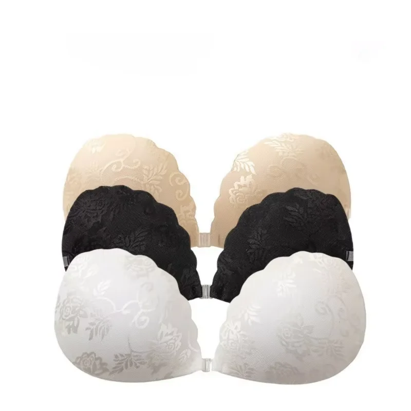

Summer Thin Lace Shell Bra Women Wedding Dress Invisible Nipple Cover Seamless Support Bra For Small Large Bust