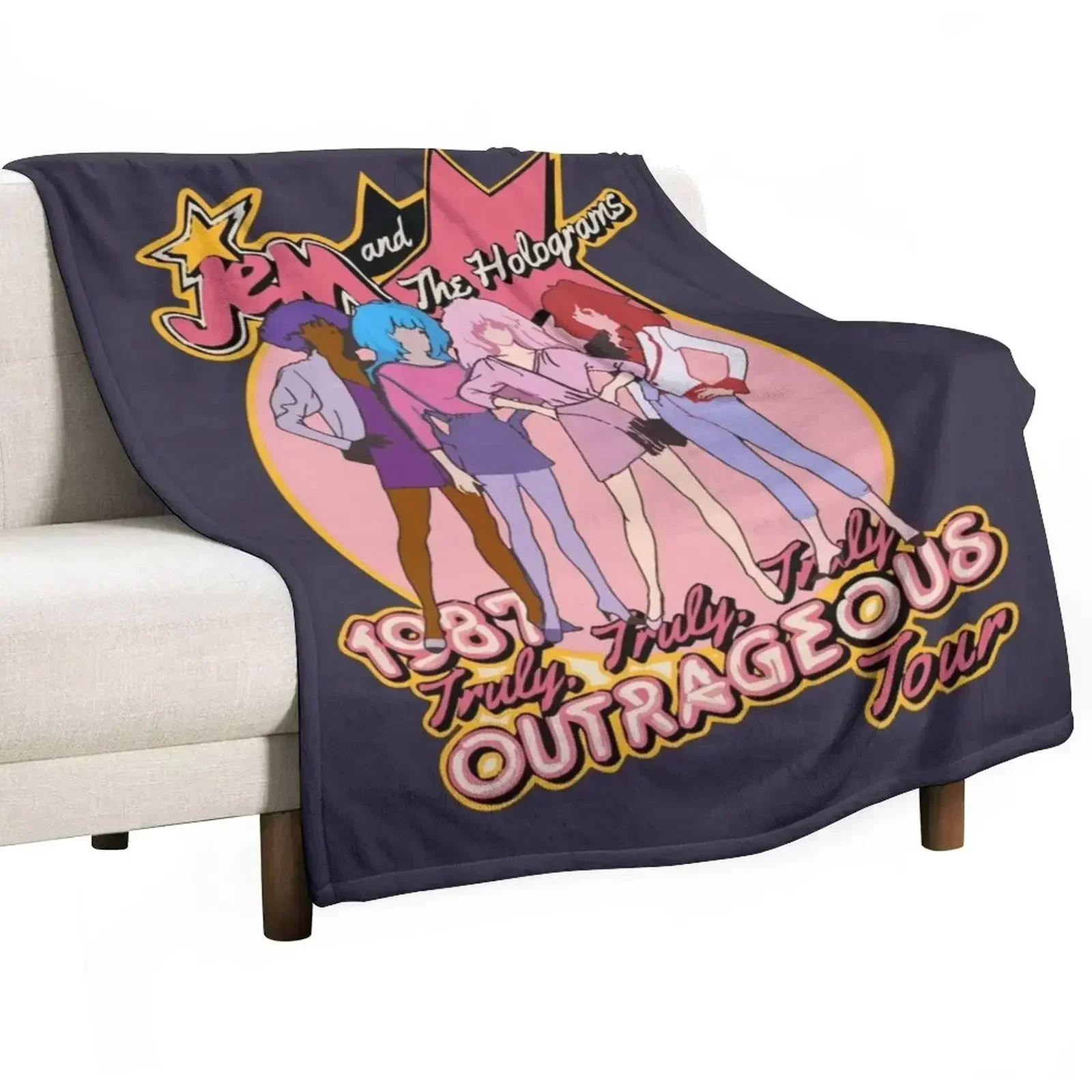 Reveal The Secret Jem And The Holograms Gifts For Music Fan Throw Blanket funny gift Summer Beddings Blankets