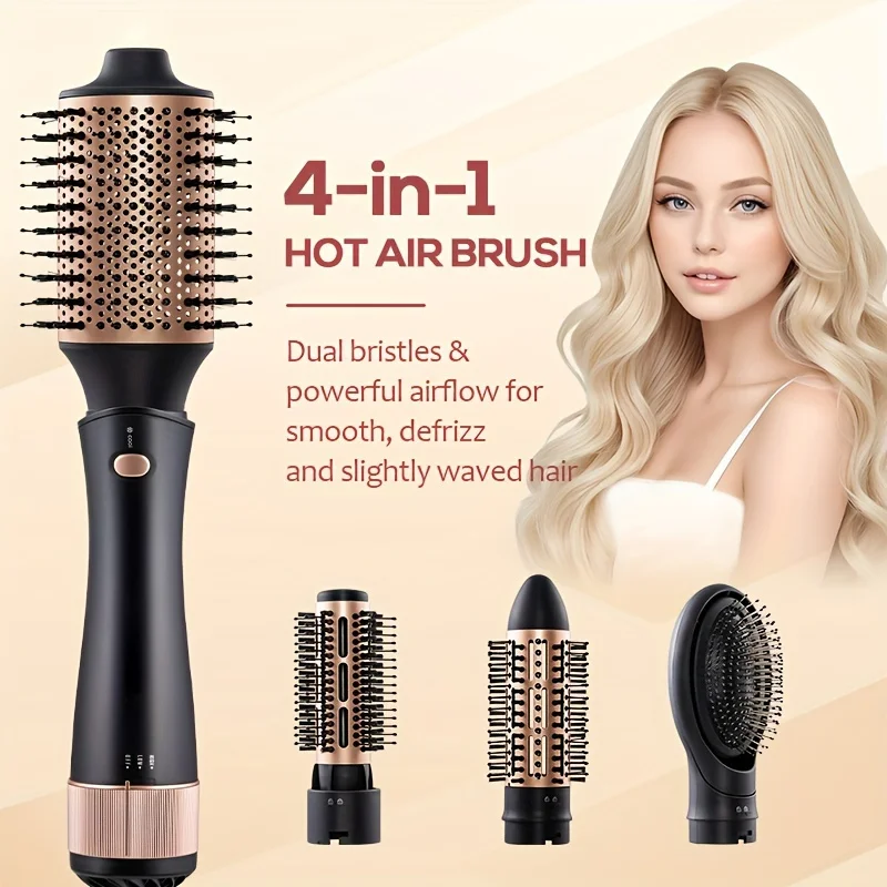 

Hair Blow Dryer Brush Set - Versatile Detachable Negative Ion Styler Kit, Hot Air Brush Tools for Volumer, Dry, Slightly Curly f