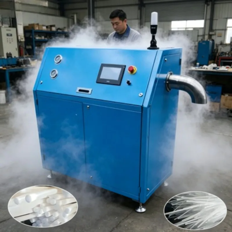 Dry Ice Pellet Making Machine Wheeled Mobile Stainless Steel Body Low Liquid CO2 Waste Medical Sample Fresh Keeping Equipment