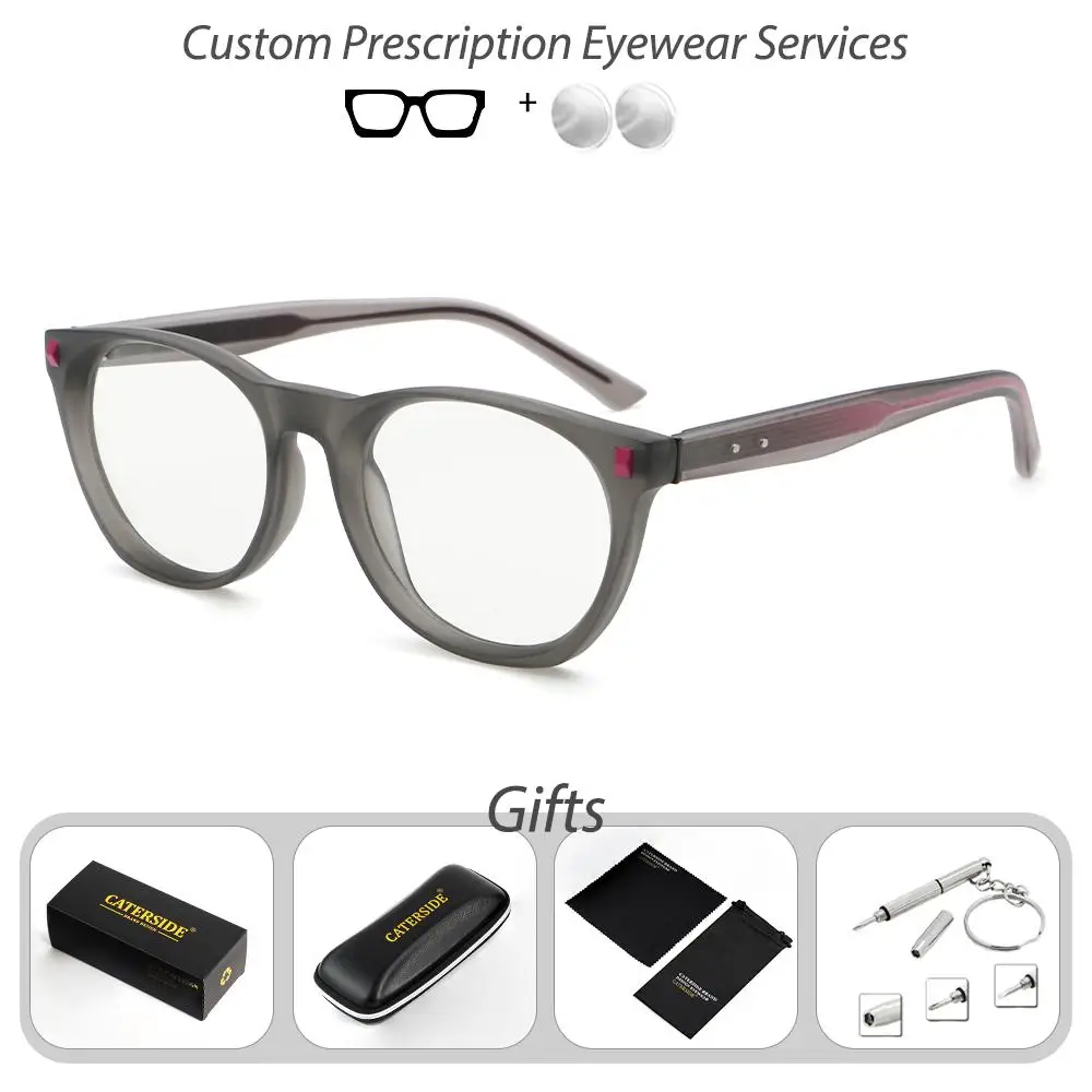 CATERSIDE Neue klassische Damen-Korrektionsbrille, maßgeschneiderte Korrektionsbrille mit runden Gläsern, Herrenbrille für Kurzsichtigkeit und Weitsichtigkeit – Detail 11
