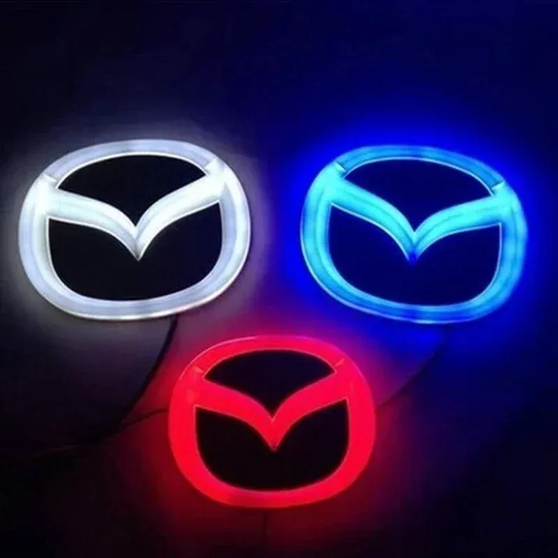 4D Led Light Emblem for Mazda 3 6 CX5 MX5 2 RX8 CX7 RX7 8 323 Car Front Rear Badge Decoration Refitting Sticker Auto Accessories