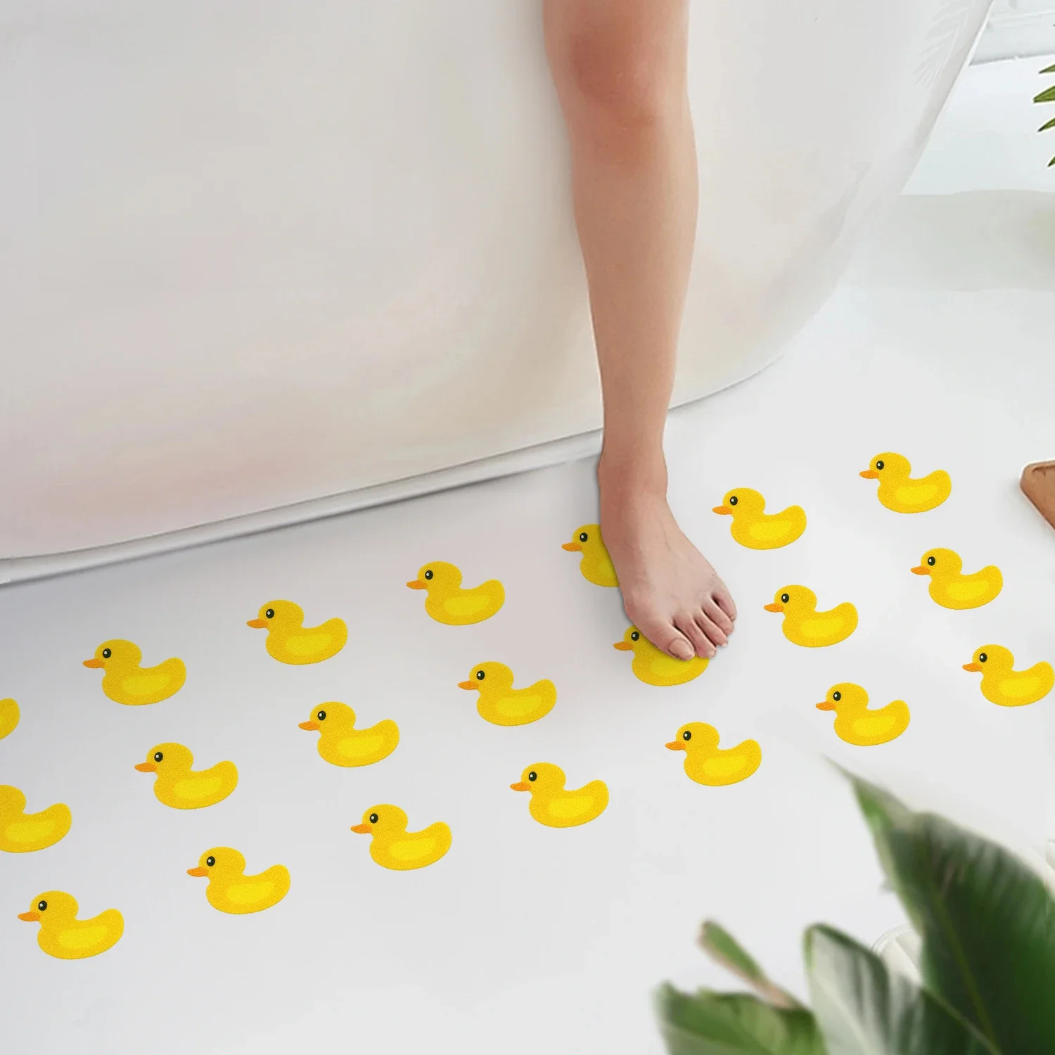 10PCS Of Small Yellow Duck Cartoon Anti-slip Stickers, Indoor Floor Anti-slip decorative stickers