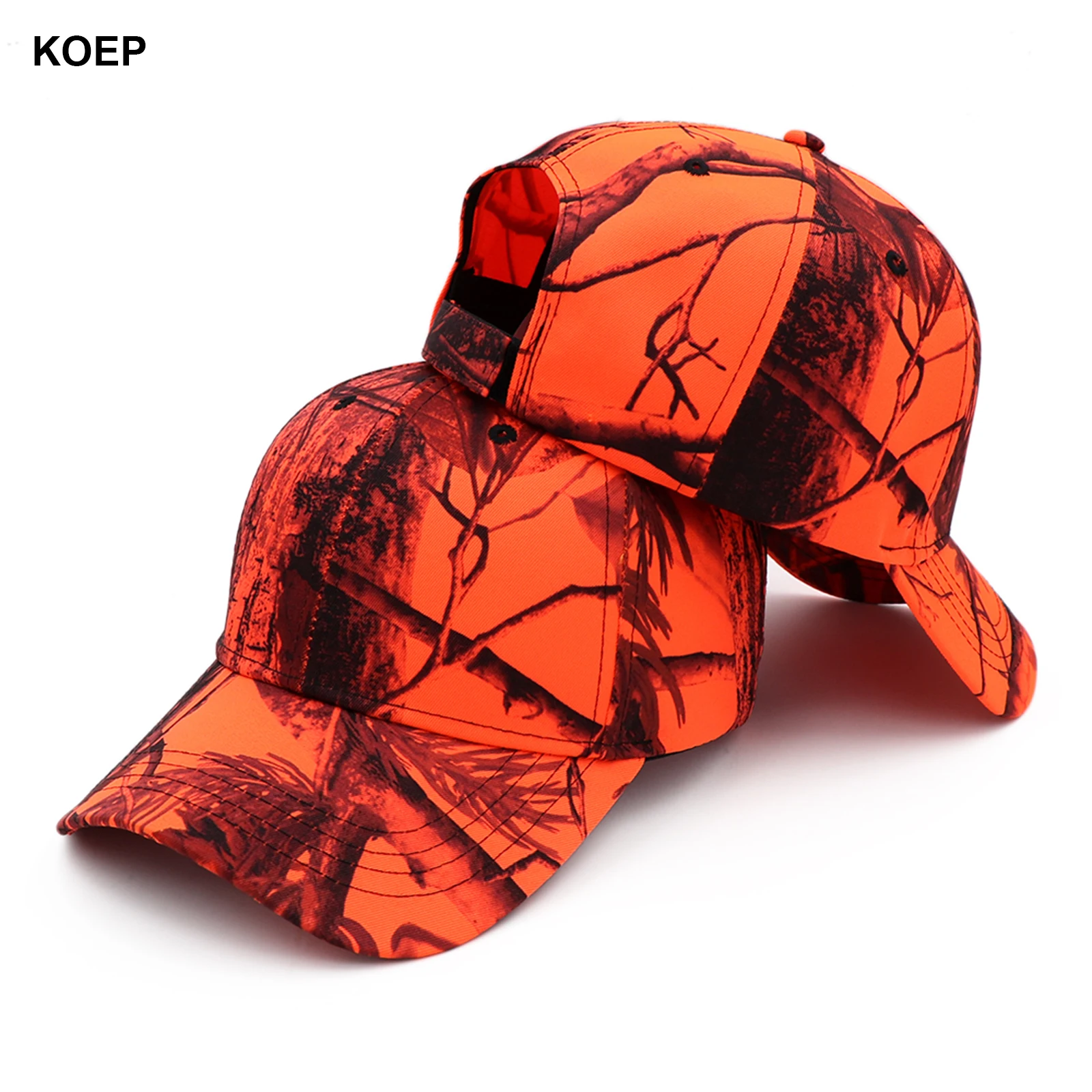 KOEP Outdoor Fishing Caps Jungle Tree Orange Camouflage Baseball Cap Hunting Hat Cotton Dad Snapback Hats KBRT5 