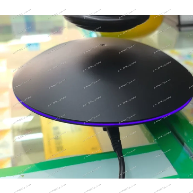 Creative Black Tech Magnetic Levitating Stand 360 Rotatable Floating Display Rack For Artware Gift Decor