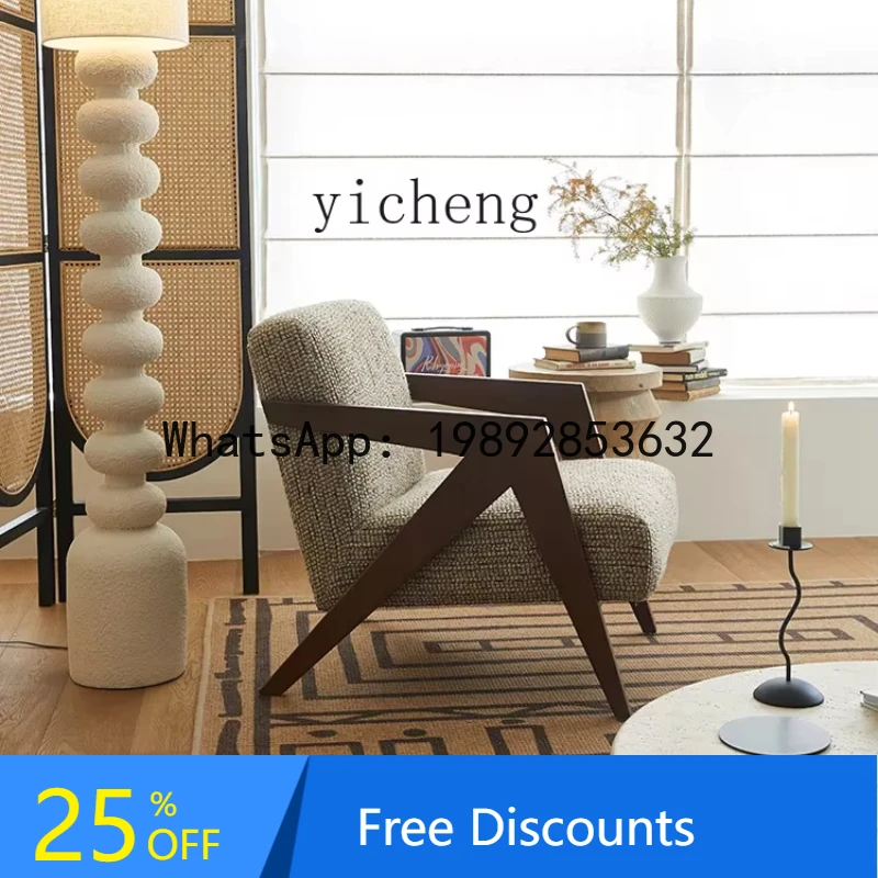 antique living room single sofa chair original retro cotton and linen leisure chair
