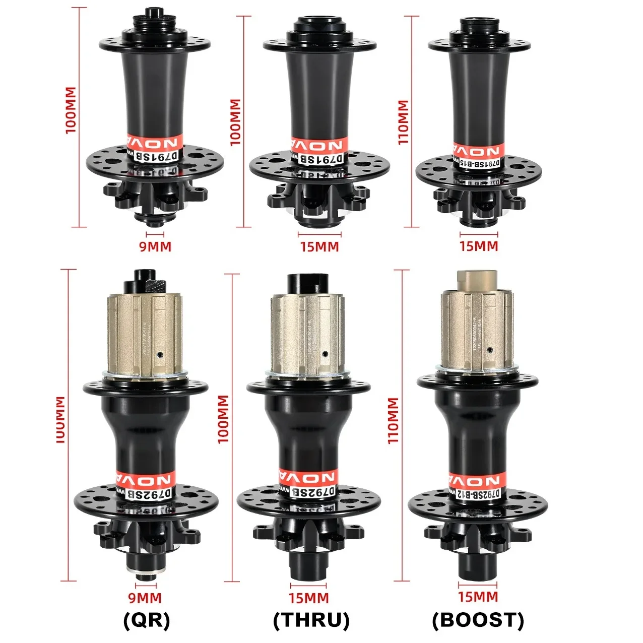 Novatec Mountain Bike Hubs D791SB/D792SB MTB Disc Brake QR/THRU/BOOST Hub 24/28/32 holes For K7 HG SRAM NS SX 8 9 10 1112 Speed