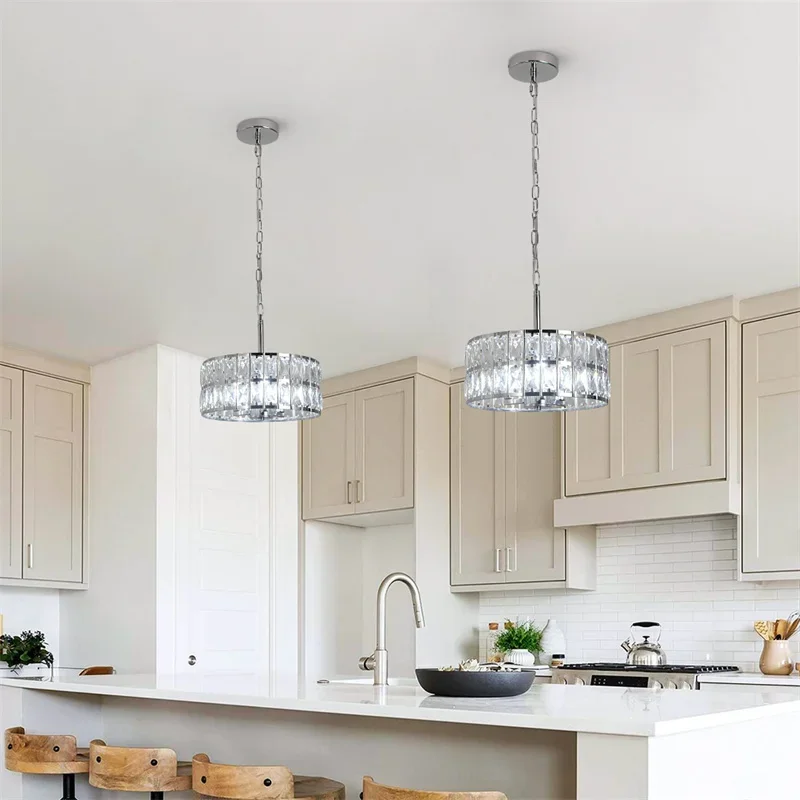 Modern K9 Crystal LED Pendant Light Nordic Chandelier Bedroom Hanging Lamp Retro Luxury Kitchen Dining Table Plafon Ceiling Deco