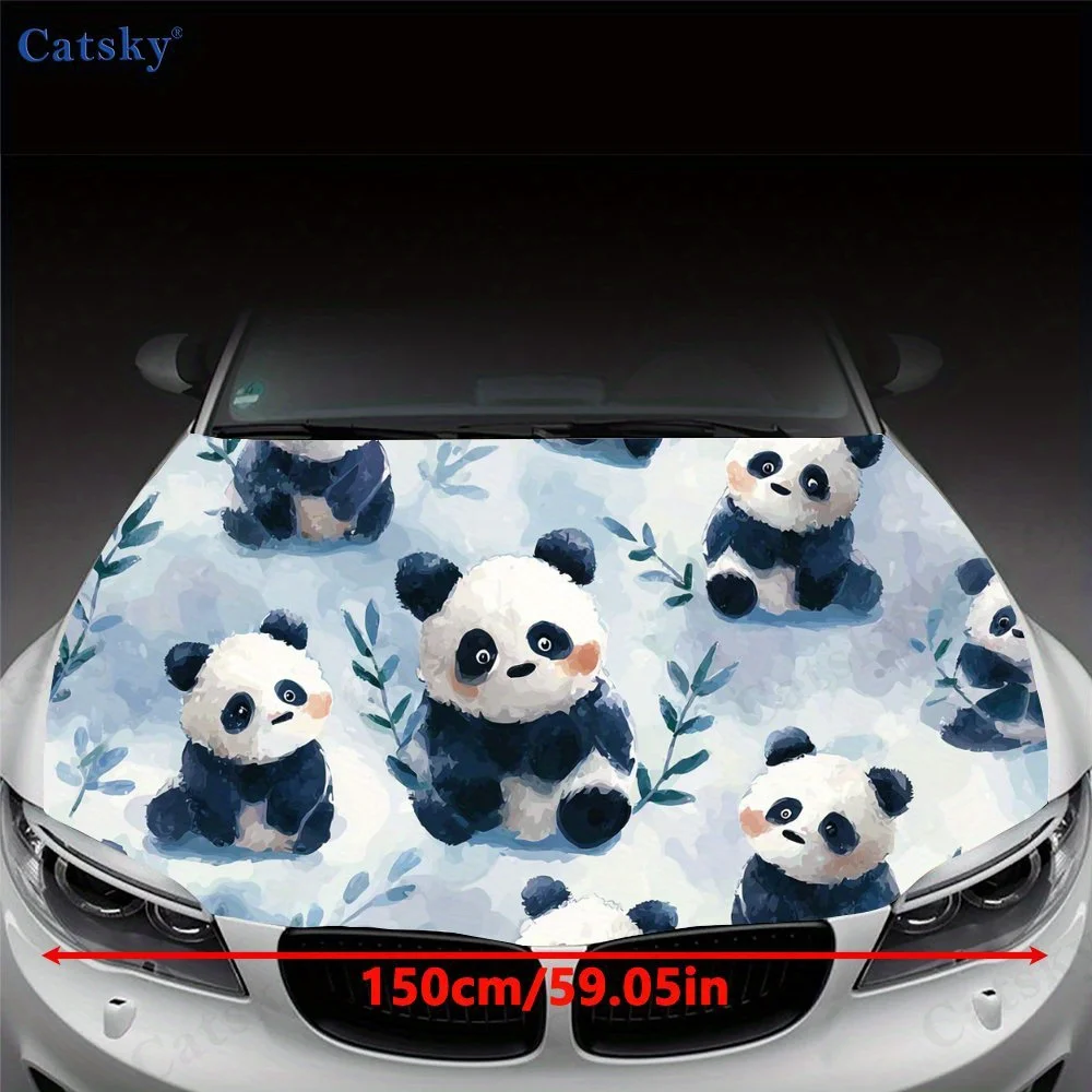 Adorable Panda Pattern  Decal stickers for car hoods, stickers for decorating car covers, and vinyl wraps suitable for cars, SUV