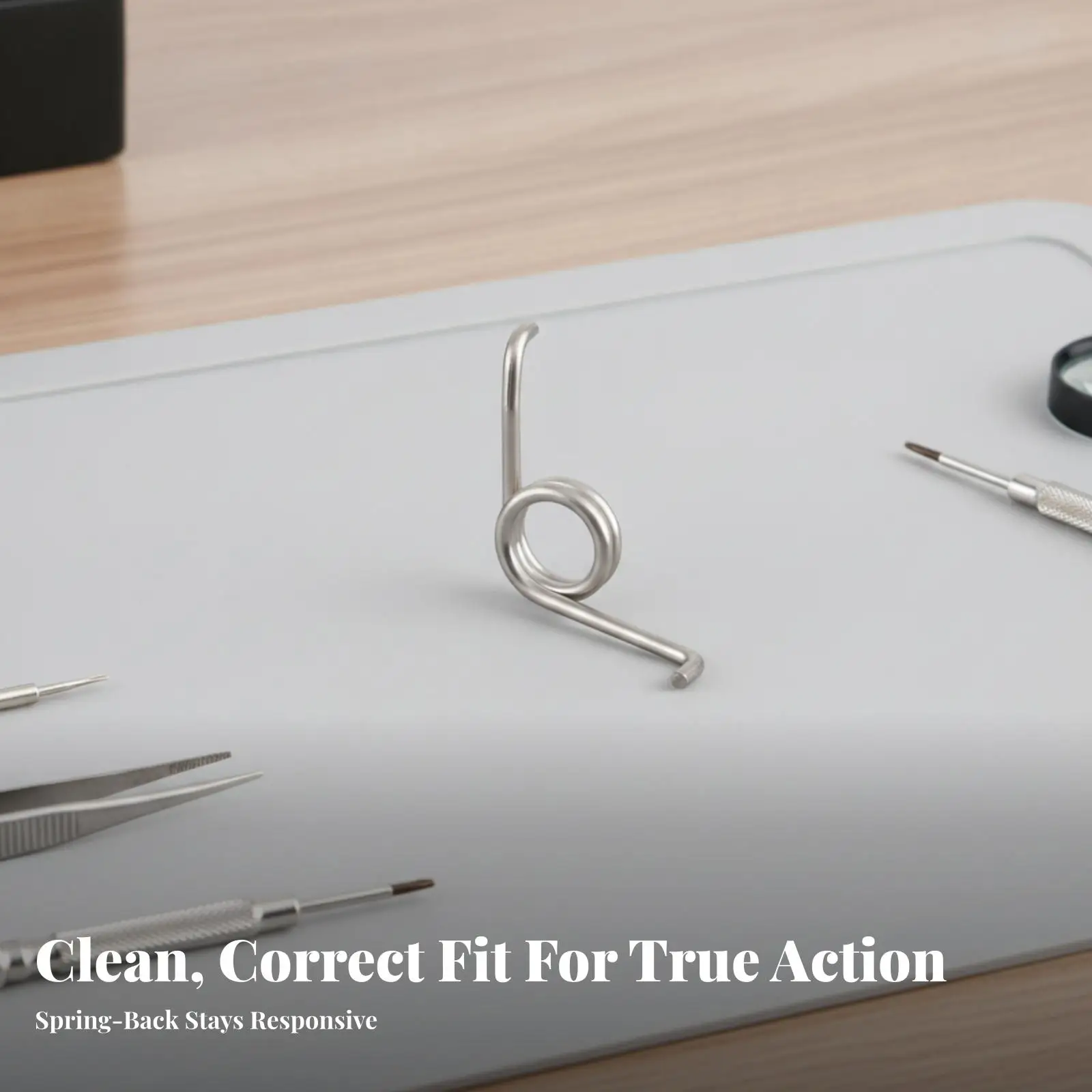 Stainless Steel Spinning Reel Spring with Coiled Center and Bent Tip Arms for Maintaining Smooth Casting and Retrieval Action