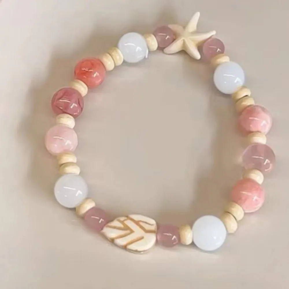 

1 Chinese Ceramic Bead Bracelet With Women Charm Colorful Bohemian Girl Bracelets Niche Versatile A String of Beads Jewelry Toys