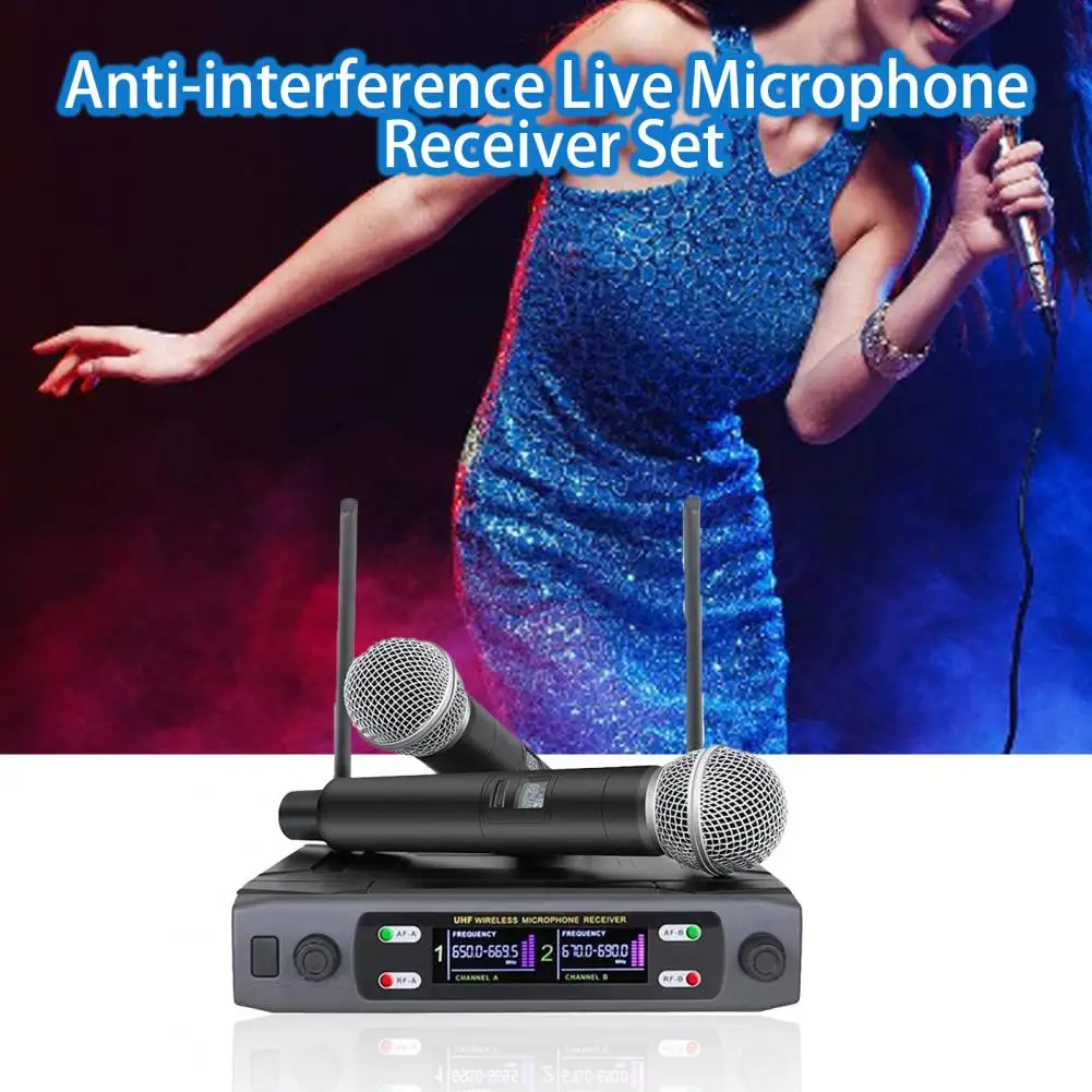 Wireless Speaker 1 Set Convenient Noise Reduction US/UK/EU Plug  Mic DJ Speech Wireless Microphone Set Wedding Band Accessories