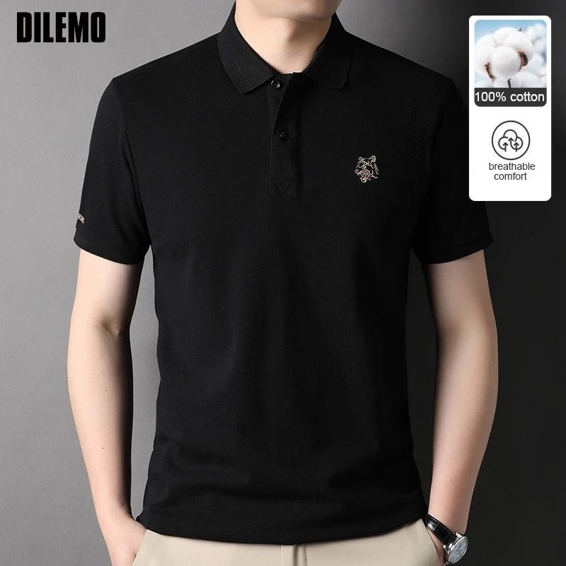 

Top Grade 100% Cotton New Summer Brand Polo Shirt Short Sleeve Embroidered Casual Trending Tops Fashions Mens Clothing 2025