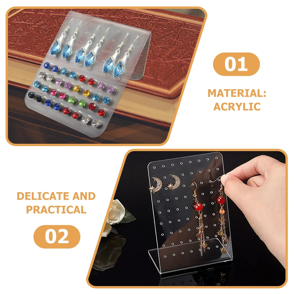 6 قطعة رف شاشة القرط L-شكل ترصيع تخزين حامل سطح المكتب منظم المجوهرات المدمجة خفيفة الوزن حامل لتخزين الأقراط #4
